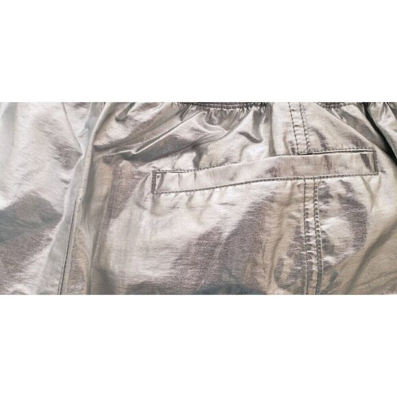 NEW FREE PEOPLE MOVEMENT MESMERIZE ME SHINE PANTS SILVER SZ SMALL - Picture 9 of 15